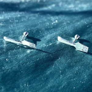 NEW 925 Sterling Silver Fork Earrings🍴
